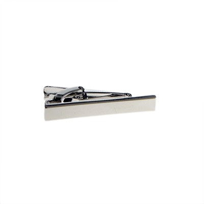 SLIM OR SKINNY TIE SIZE PHODIUM PLATED PLAIN TIE CLIP