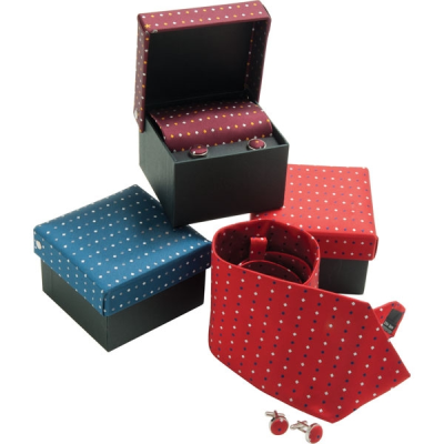 WOVEN SILK TIE & CUFFLINK BOX SET