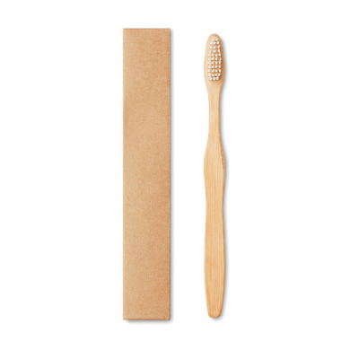 BAMBOO TOOTHBRUSH in Kraft Box in White