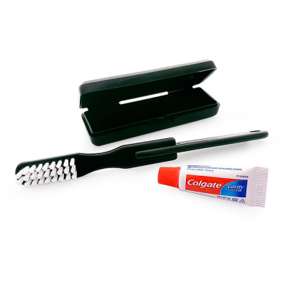 BLACK TRAVEL TOOTHBRUSH SET with Colgate Toothpaste