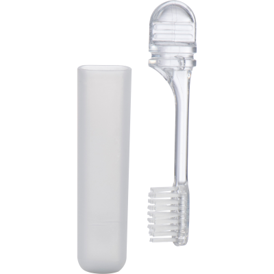 TRAVEL TOOTHBRUSH in Clear Transparent