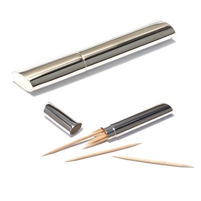SILVER PLATED METAL TOOTHPICK HOLDER