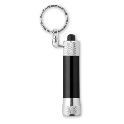 ALUMINIUM METAL TORCH with Keyring in Black