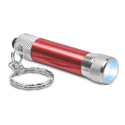 ALUMINIUM METAL TORCH with Keyring in Red