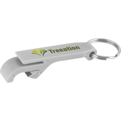BOTTLE OPENER KEYRING GREY