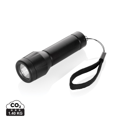 FLARA RSC RECYCLED PLASTIC USB-RECHARGEABLE TORCH in Black