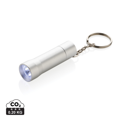 FLASH RCS RECYCLED ALUMINIUM METAL KEYRING CHAIN TORCH in Silver Grey