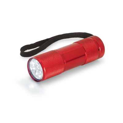 FLASHY ALUMINUM TORCH with 9 Leds in Red