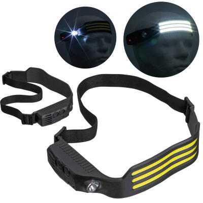 HEADLAMP with Cob Lights in Black 