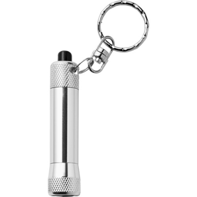 KEY HOLDER KEYRING AND METAL TORCH in Silver