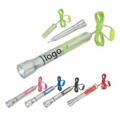 LANYARD LED TORCH LIGHT-UP BALL PEN 