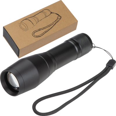LED TORCH with 3 Different Light Functions in Black