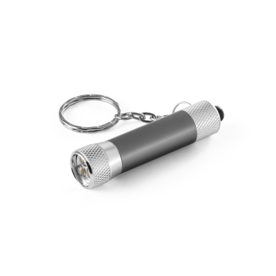 LERGAN ALUMINIUM METAL KEYRING with a 3 LED Torch in Gun Metal