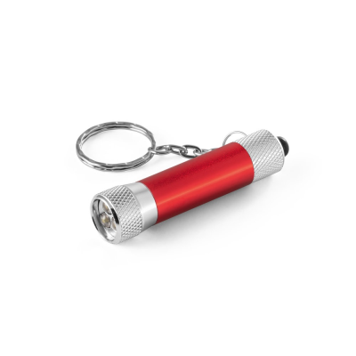 LERGAN ALUMINIUM METAL KEYRING with a 3 LED Torch in Red