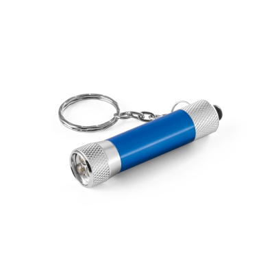 LERGAN ALUMINIUM METAL KEYRING with a 3 LED Torch in Royal Blue