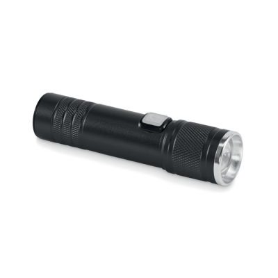 RECHARGEABLE COB LIGHT TORCH in Black