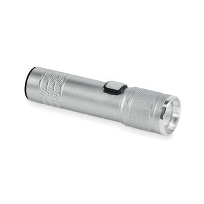 RECHARGEABLE COB LIGHT TORCH in Silver