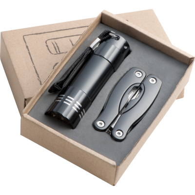 SET TORCH & MULTITOOL OAKLAND in Black 