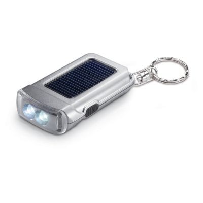 SOLAR POWER TORCH KEYRING in Silver