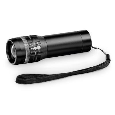 ZOOMIN ALUMINIUM METAL TORCH with Zoom Function with 3 Light Modes in Black