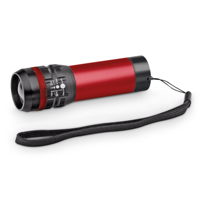 ZOOMIN ALUMINIUM METAL TORCH with Zoom Function with 3 Light Modes in Red