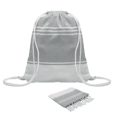 HAMMAM TOWEL DRAWSTRING SET in Grey