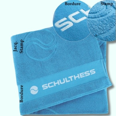 JACQUARD BORDURE & RELIEF HIGH-LOW WOVEN TERRY TOWEL SOLID COLOUR