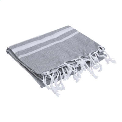 OXIOUS HAMMAM TOWELS - VIBE LUXURY WHITE STRIPE in Grey
