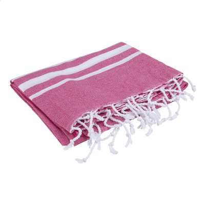OXIOUS HAMMAM TOWELS - VIBE LUXURY WHITE STRIPE in Pink
