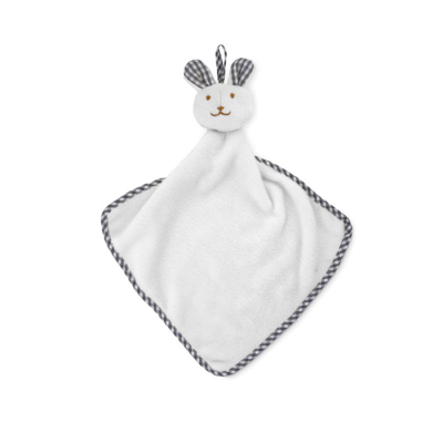 PLUSH RABBIT DESIGN BABY TOWEL in White