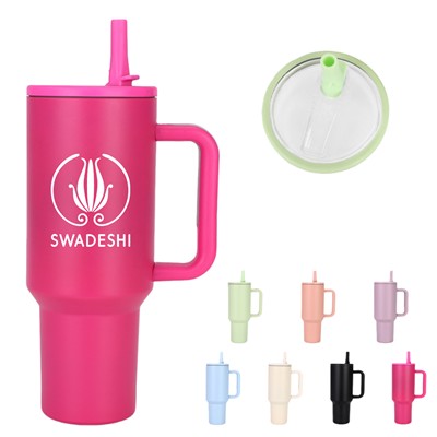 1200 ML STAINLESS STEEL METAL THERMAL INSULATED FLIP STRAW TUMBLER