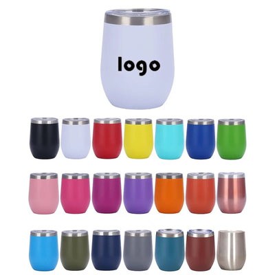 12OZ EGGSHELL SHAPE STAINLESS STEEL METAL THERMAL INSULATED MUG