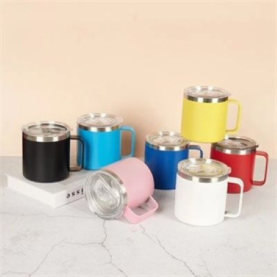 12OZ STAINLESS STEEL METAL MUG with Handle