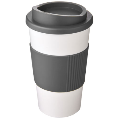 AMERICANO® 350 ML THERMAL INSULATED TUMBLER with Grip in White & Grey