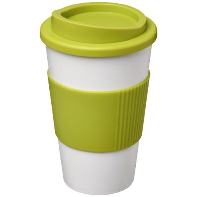 AMERICANO® 350 ML THERMAL INSULATED TUMBLER with Grip in White & Lime