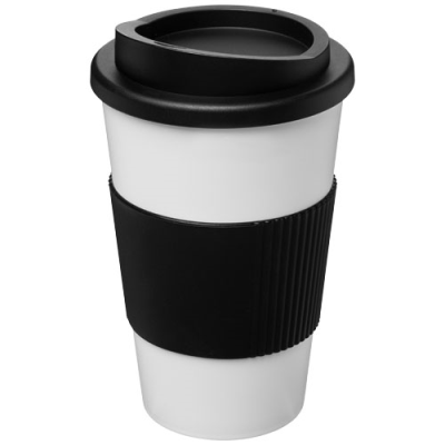 AMERICANO® 350 ML THERMAL INSULATED TUMBLER with Grip in White & Solid Black