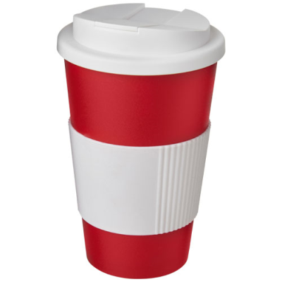 AMERICANO® 350 ML TUMBLER with Grip & Spill-Proof Lid in Red & White