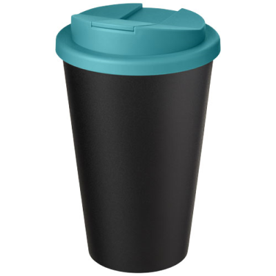 AMERICANO® ECO 350 ML RECYCLED TUMBLER with Spill-Proof Lid in Aqua Blue & Solid Black