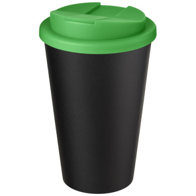 AMERICANO® ECO 350 ML RECYCLED TUMBLER with Spill-Proof Lid in Green & Solid Black
