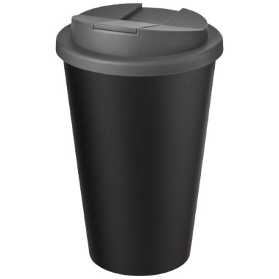 AMERICANO® ECO 350 ML RECYCLED TUMBLER with Spill-Proof Lid in Grey & Solid Black