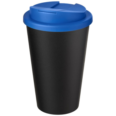 AMERICANO® ECO 350 ML RECYCLED TUMBLER with Spill-Proof Lid in Mid Blue & Solid Black