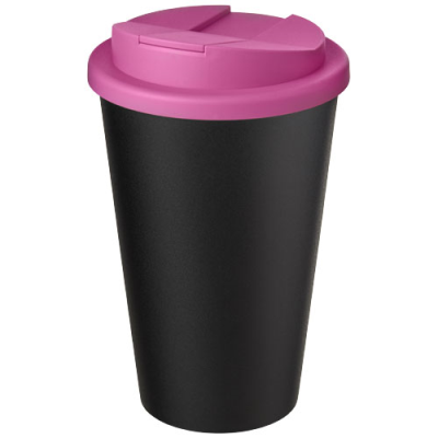 AMERICANO® ECO 350 ML RECYCLED TUMBLER with Spill-Proof Lid in Pink & Solid Black