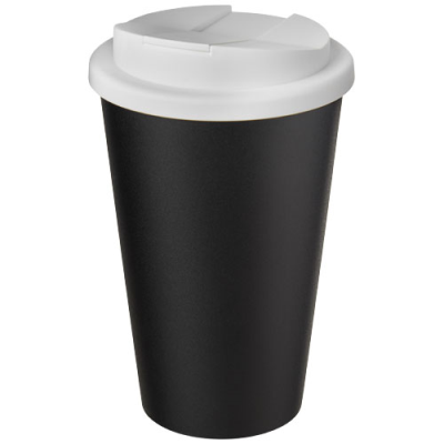 AMERICANO® ECO 350 ML RECYCLED TUMBLER with Spill-Proof Lid in White & Solid Black