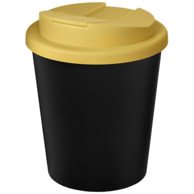AMERICANO® ESPRESSO ECO 250 ML RECYCLED TUMBLER with Spill-Proof Lid in Solid Black & Yellow