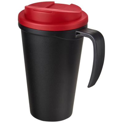 AMERICANO® GRANDE 350 ML MUG with Spill-Proof Lid in Solid Black & Red