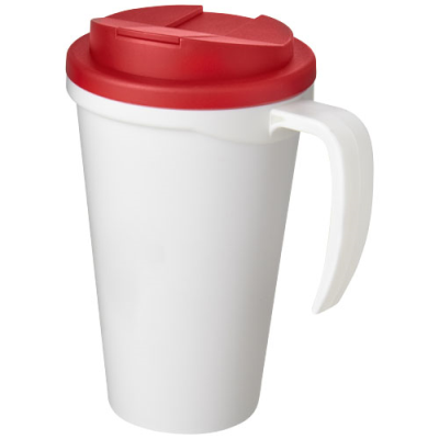 AMERICANO® GRANDE 350 ML MUG with Spill-Proof Lid in White & Red