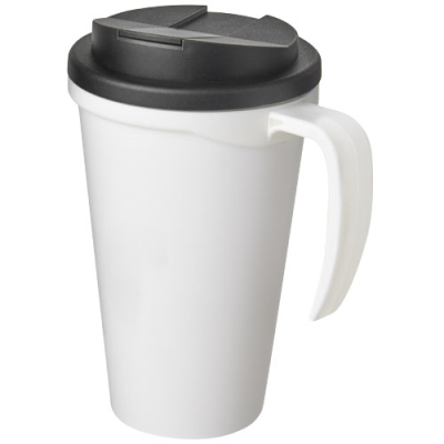 AMERICANO® GRANDE 350 ML MUG with Spill-Proof Lid in White & Solid Black