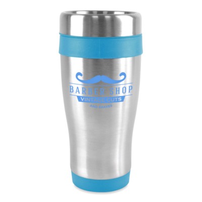 ANCOATS STAINLESS STEEL METAL TUMBLER with Cyan Trim