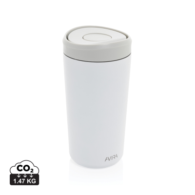 AVIRA ALIX RCS RE-STEEL CLICK TUMBLER 400ML in White - PROMOTIONAL CORPORATE GIFT