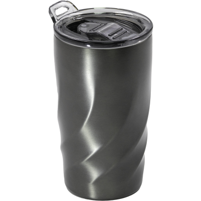 BRANDCHARGER RECYCLED STEEL TRAVEL MUG (400ML) in Gunmetal Grey